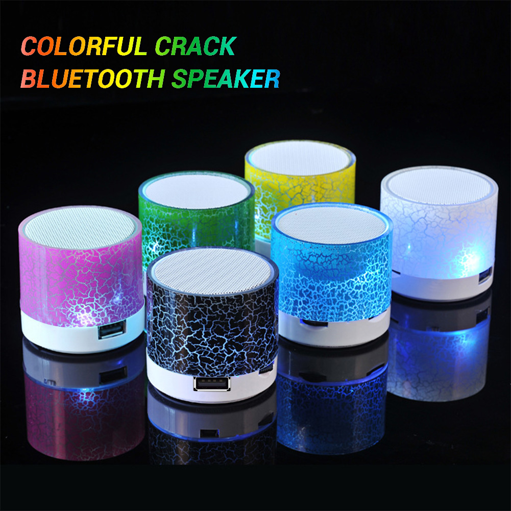 VAORLO Portable S10 Cracks Mini Bluetooth Wireless Speaker With LED Lights Support USB / TF / BLUETOOTH