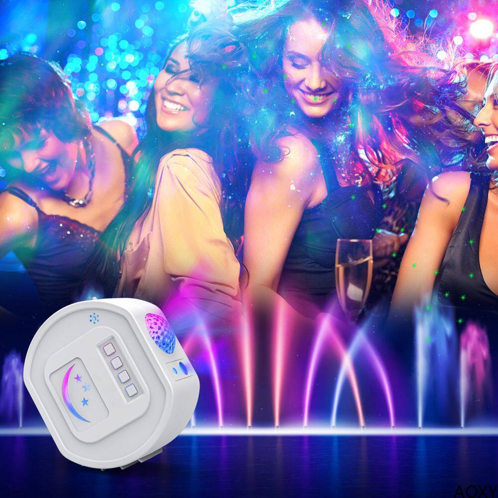 Bluetooth-compatible Music Starry Sky Projector Night Light Ocean Water Waving Atmospher Lamp Christmas Projector Decor Lamp Gypsophila Fluorescent Point Laser Laser Light【AOXY】
