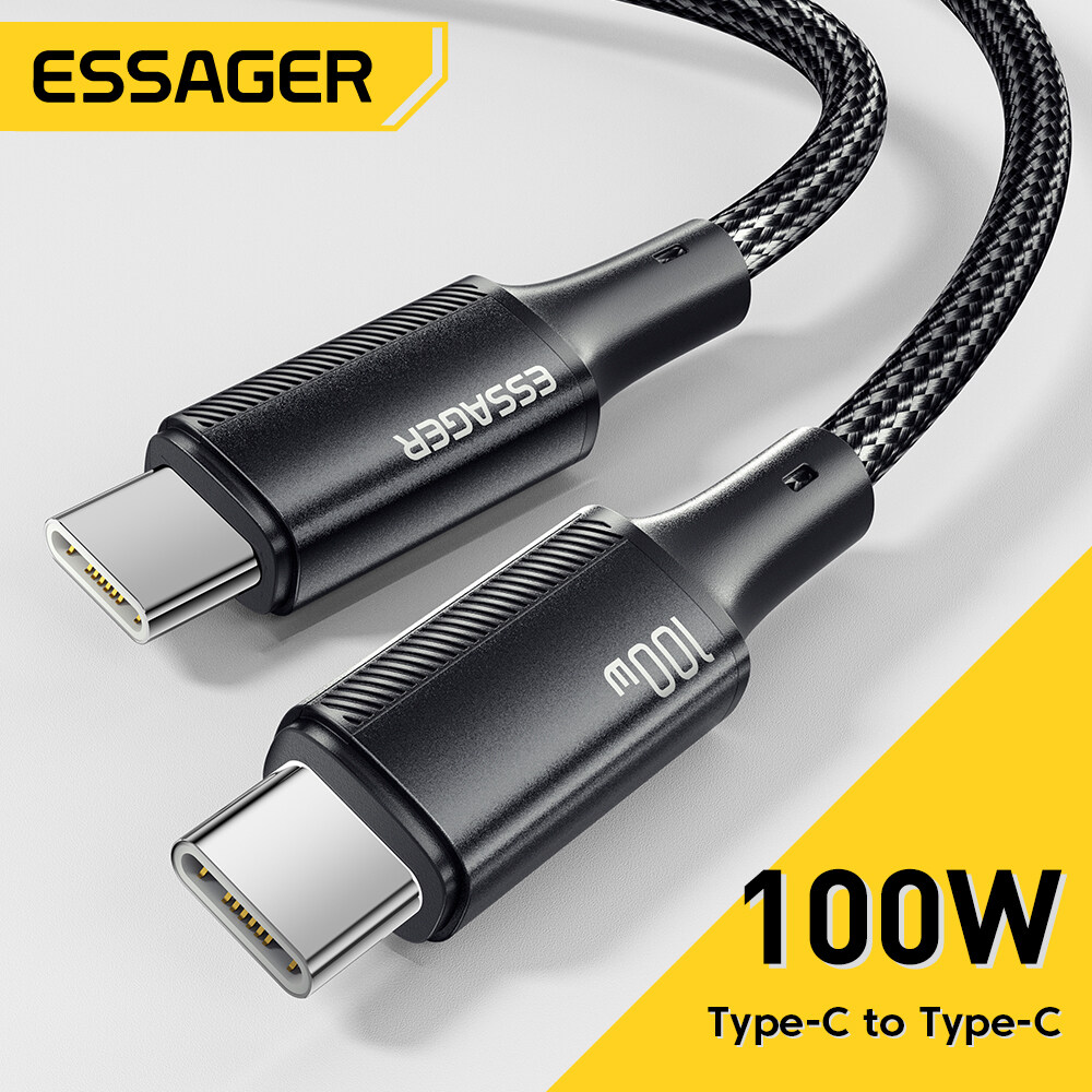 Essager USB Type C To USB C Cable 100W/5A PD Fast Charging Charger Wire Cord For MacBook pro Xiaomi Samsung Type-C USBC Cable