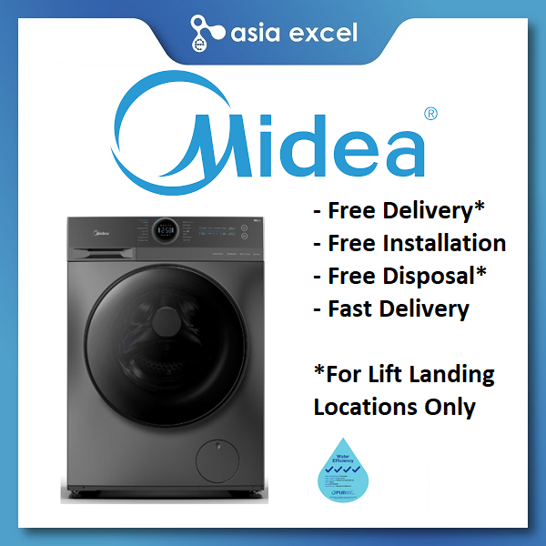 (Bulky) MIDEA MF200D85B 8.5/6KG DARK GREY FRONT LOAD WASHER CUM DRYER