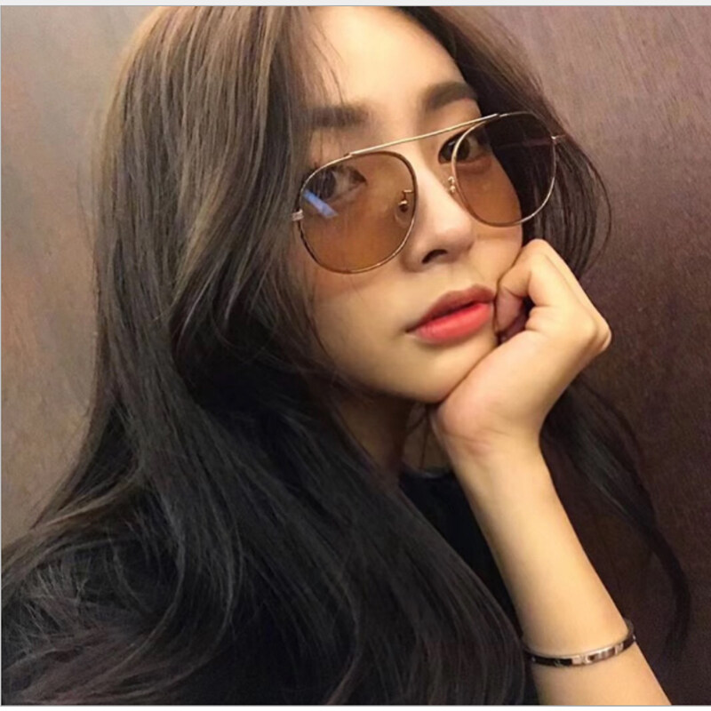 FateSky Metal Frame Night Vision Men Sunglasses Fashion Gold Frame Alloy Anti UV Sun Glasses Women Charm