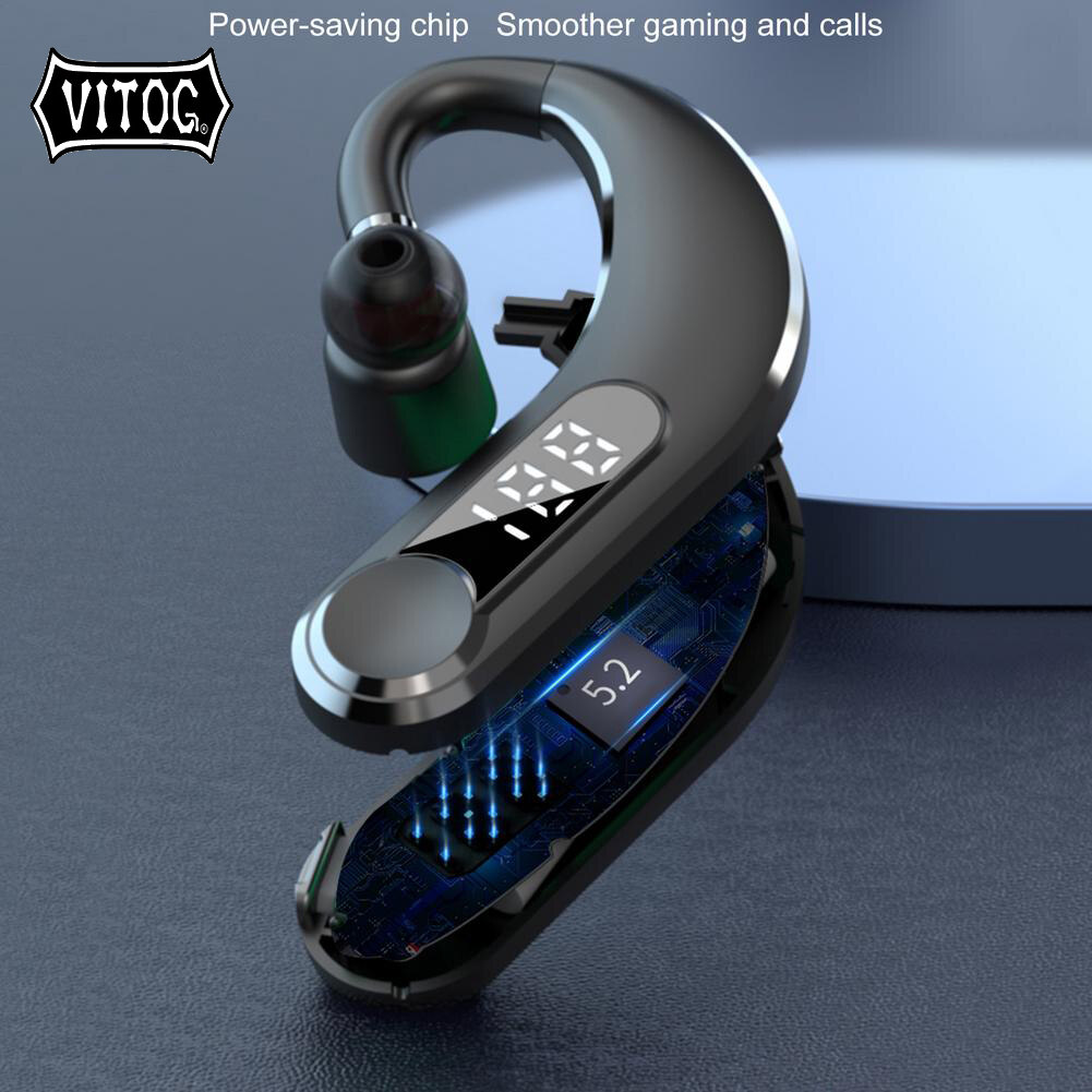 VITOG Bluetooth 5.0 Earphones Wireless Driving Call Business Headset Noise Cancelling Earbuds Earpiece with Mic Mini Handsfree Headphones for xiaomi