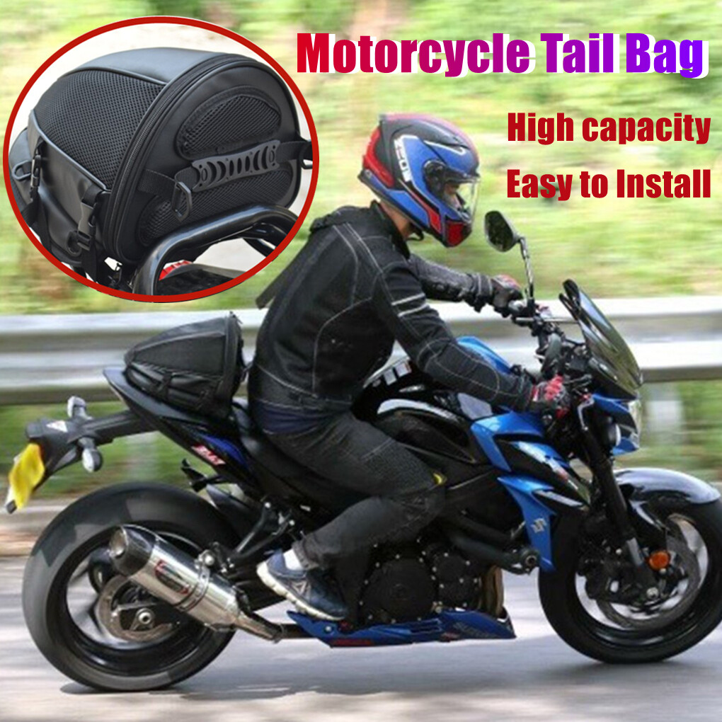 Top Sale Motor Saddlebag Tail Bag Rear Back Bag Seat Sports Carry Bag Waterproof Motorbike Bike Luggage Saddle Bag