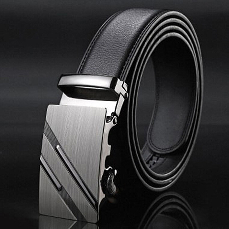 【Miss Lan】Men's Faux Leather Automatic Buckle Waist Strap Belt Businees Luxury Waistband Gift
