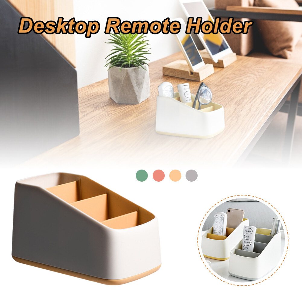 Rebrol【Ready Stock】Remote Control Holder 4 Slot Storage Organizer Remote Caddy for Bedroom, Living Room, Office